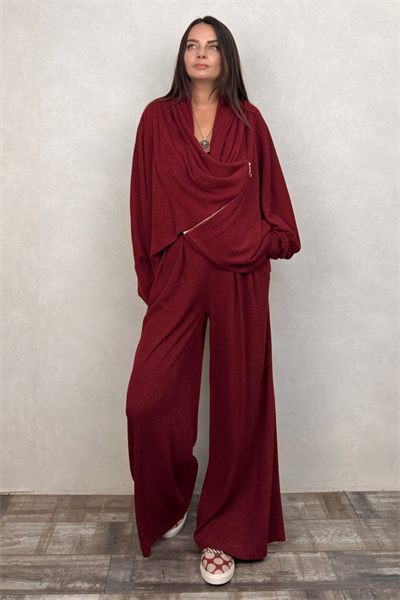 Lamante Pia Triko Pantolon - Bordo