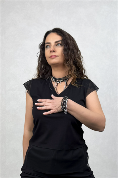 Lamante Zincirli Bileklik - Siyah Silver