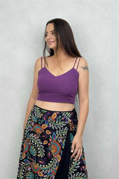 Luna Crop Bluz- Mor