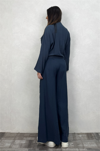Lyra Nature Bağlamalı Bluz Midnight Navy - Petrol