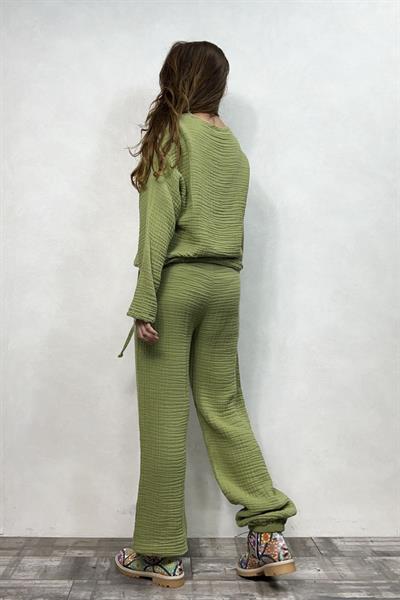 Margo Müslin Bluz Sage Green - Yeşil