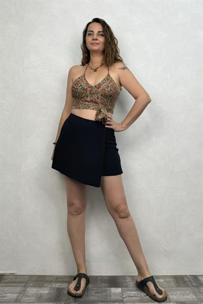 Mayra Mini Şortlu Etek - Siyah