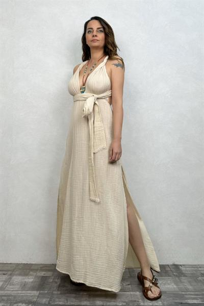 Blanca Meis Müslin Elbise - Bej
