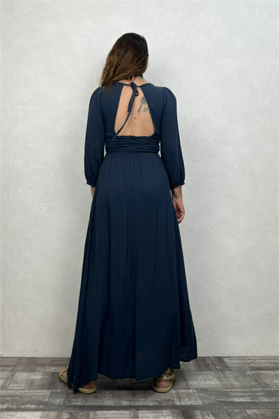 Metis Müslin Elbise Midnight Navy - Petrol