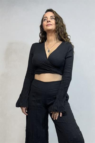Mia Müslin Bluz - Siyah