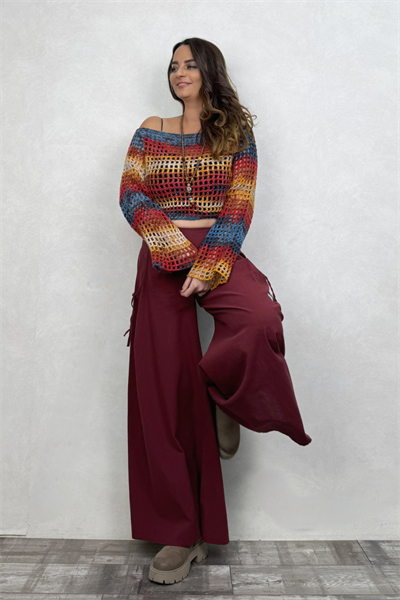 Midas Geniş Paça Pantolon - Bordo