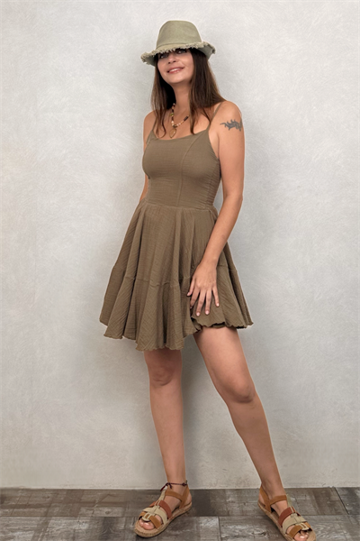 Mitra Fit Tulum Elbise Neutral Brown - Doğal Kahve