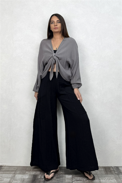 Neptün Müslin Bağlamalı Dark Grey - Gri