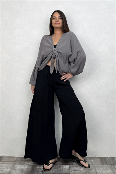 Neptün Müslin Bağlamalı Dark Grey - Gri
