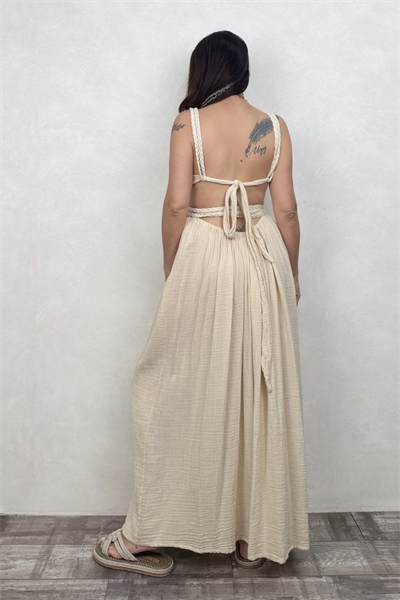 Blanca Nil Premium Elbise - Bej