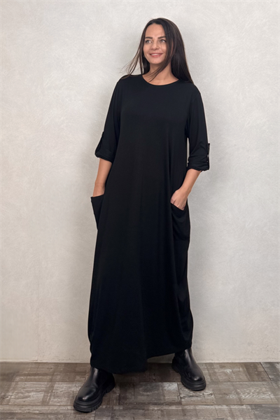 Nilda Cepli Salaş Maxi Elbise - Siyah