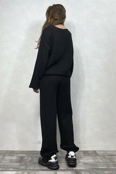 Orfe Müslin Pantolon -  Siyah
