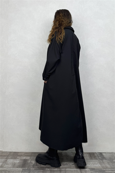 Oversize Gömlek Elbise - Siyah