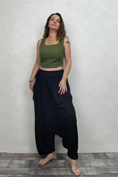 Paja Şalvar Pantolon - Siyah