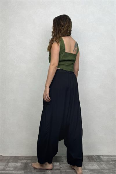 Paja Şalvar Pantolon - Siyah