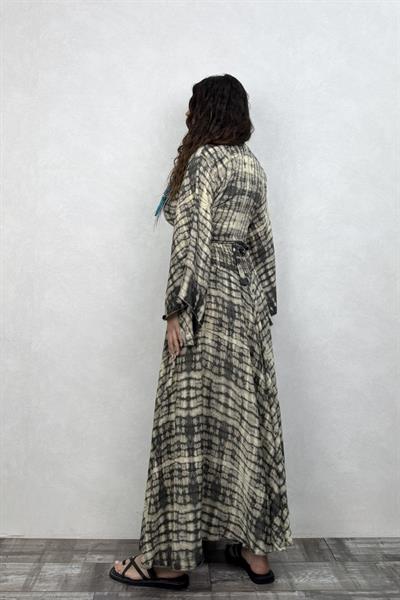 Palermo Kimono Kol İpek Takım - Siyah Eskiz