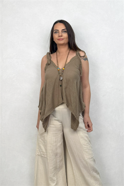 Peneis Müslin Bluz Neutral Brown - Doğal Kahve