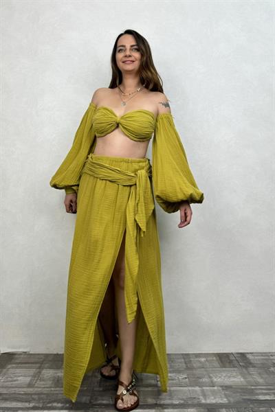 Penelope Müslin Takım Golden Olive - Limon Küfü