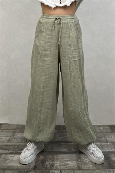 Petra Müslin Pantolon Sea Green - Su Yeşili