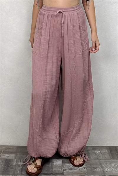 Petra Müslin Pantolon Wood Rose - Yaban Gülü
