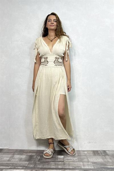 Blanca Şahmeran Elbise - Bej