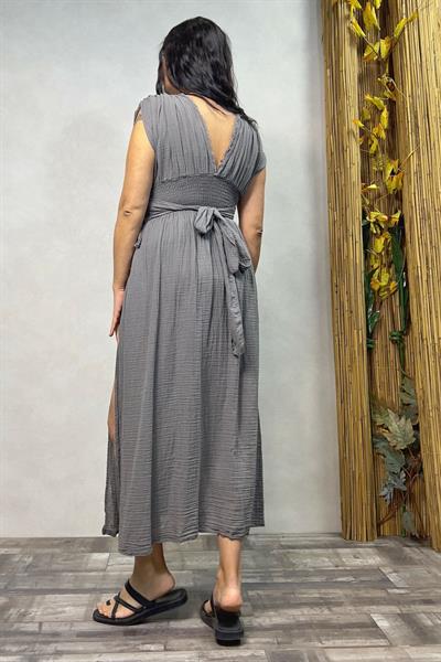 Blanca Şahmeran Elbise - Dark Grey Antrasit