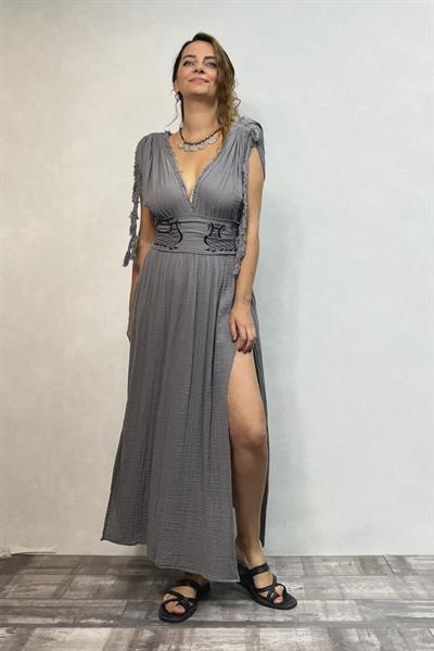 Blanca Şahmeran Elbise - Dark Grey Antrasit