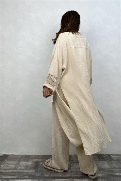 Şahmeran Müslin Kaftan - Bej