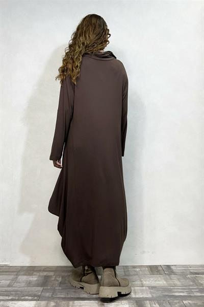 Salaş Degaje Uzun Elbise - Kahverengi