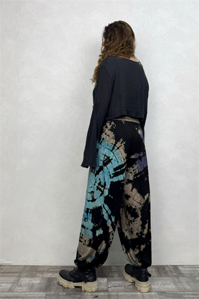Sasha Gipe Bel Detaylı Şalvar Pantolon - Batik Siyah