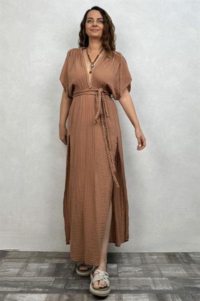 Blanca Selene Elbise - Mocha Kahve Kızıl