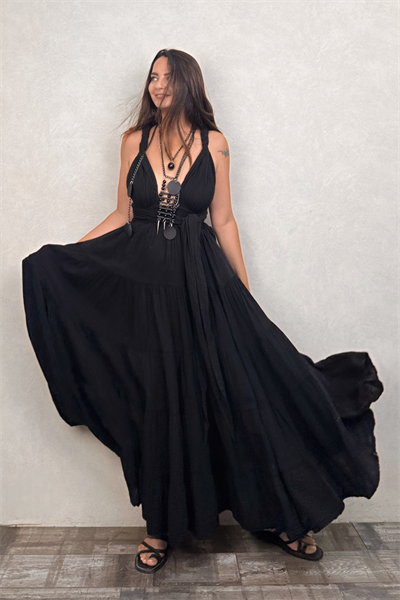 Blanca Shiva Premium Elbise - Siyah
