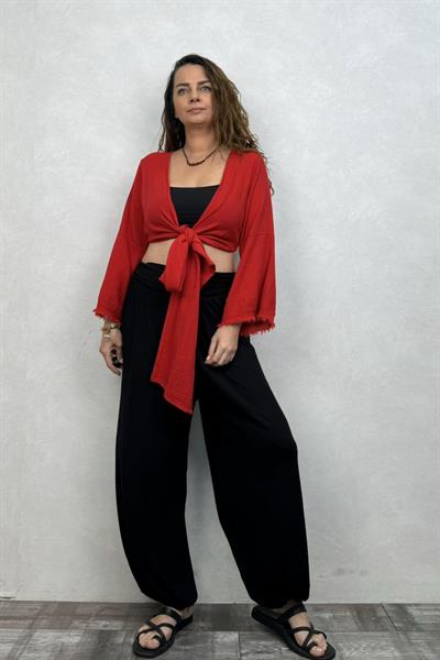 Soly Nature Müslin Bolero Bluz Barbados Cherry - Vişne