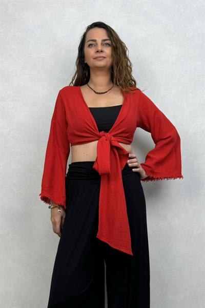Soly Nature Müslin Bolero Bluz Barbados Cherry - Vişne