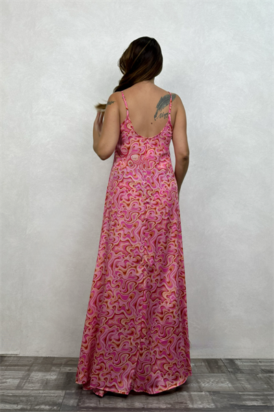 Sueno İpek Elbise - Pembe Dalga