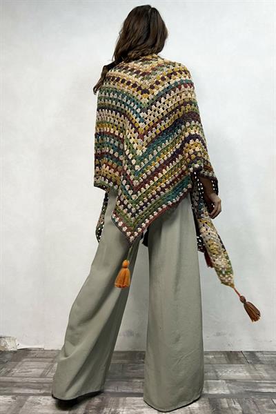 Toprak Tasarım Panço - Kahve Batik