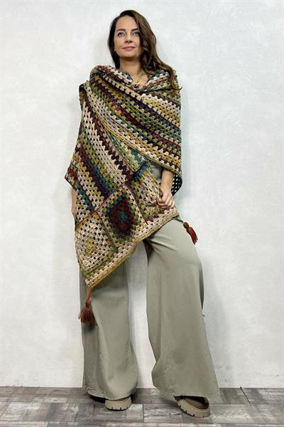 Toprak Tasarım Panço - Kahve Batik
