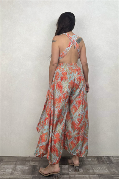 Trieste İpek Tulum - Silver Orange