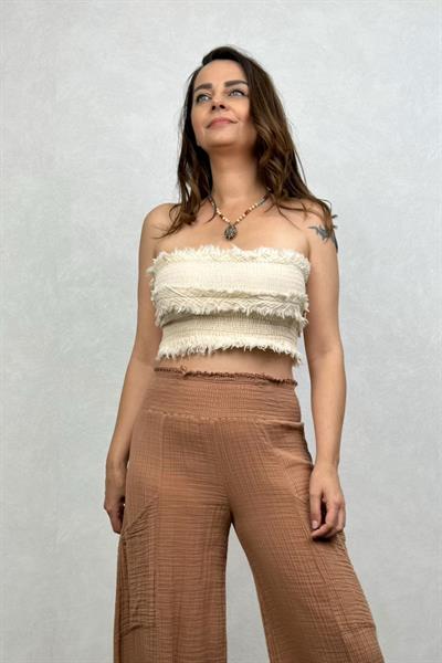 Tufty Müslin Crop - Bej