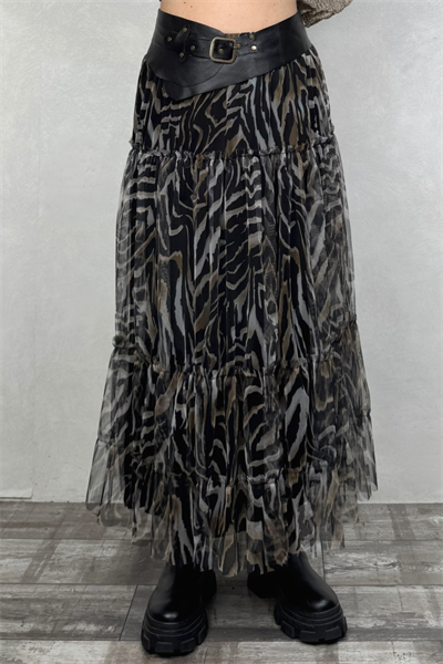 Uzun Tül Etek - Zebra
