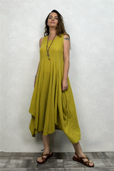Blanca Venilla Elbise - Golden Olive Limon Küfü