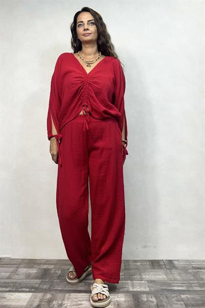 Venüs Müslin Bluz Barbados Cherry  -Vişne
