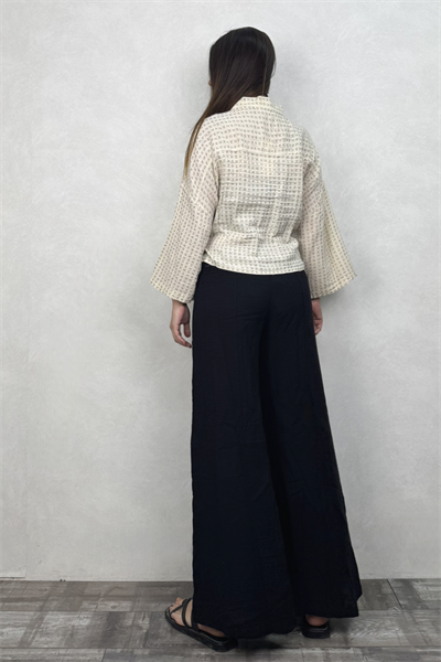Verona Desenli Müslin Kimono - Bej