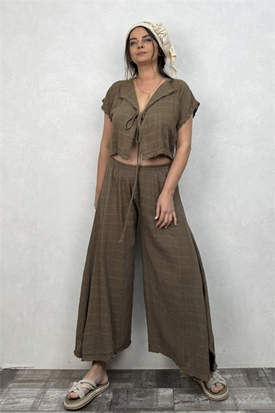 Vialis Müslin Pantolon Neutral Brown - Doğal Kahve
