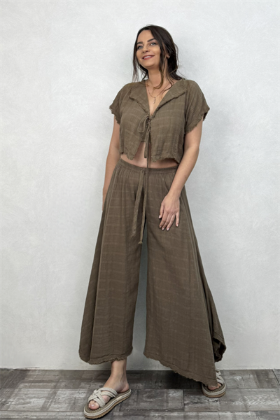Vialis Müslin Pantolon Neutral Brown - Doğal Kahve