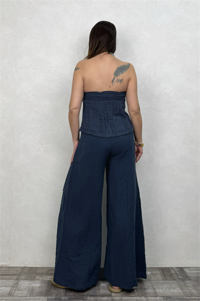 Vialis Straplez Bluz Midnight Navy - Petrol