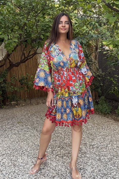 Antica Sartoria Tasarım Elbise - Kırmızı