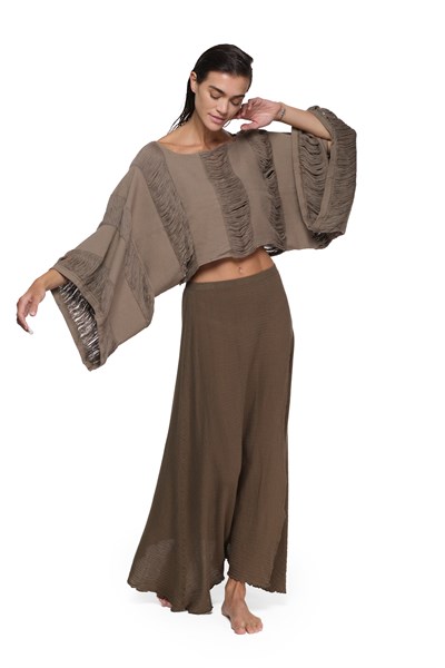 Blanca Bia Premium Bluz -Neutral Brown Doğal Kahve