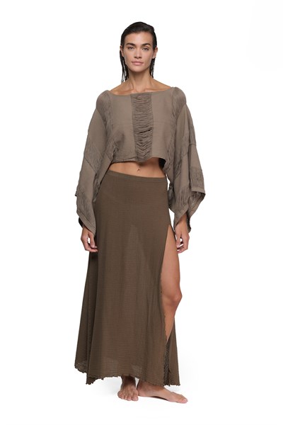 Blanca Bia Premium Bluz -Neutral Brown Doğal Kahve