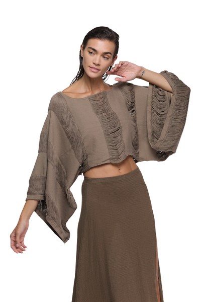 Blanca Bia Premium Bluz -Neutral Brown Doğal Kahve